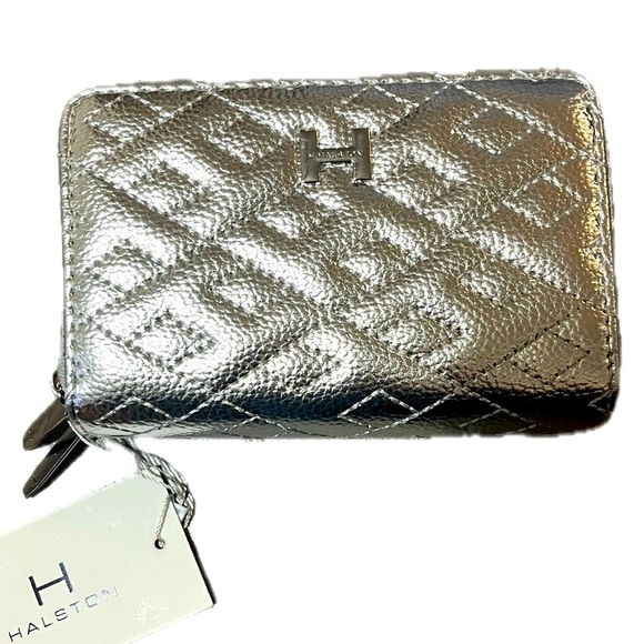 Halston Heritage Silver Quilted Women's Wallet - Picture 3 of 15